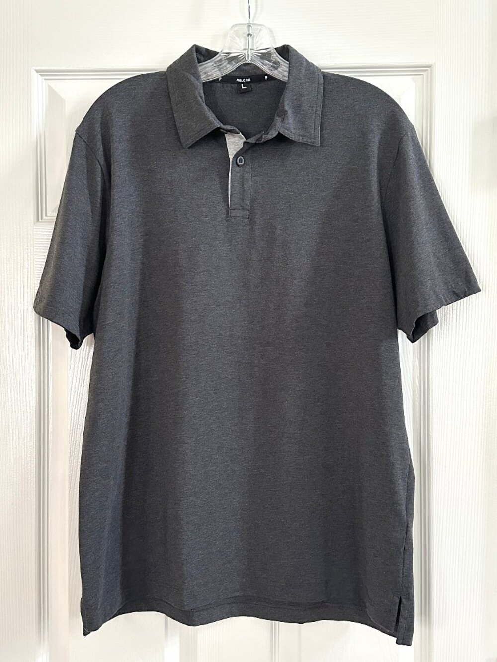 Public Rec Knit Polo Charcoal Gray - LARGE